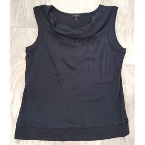 Talbots Size XL Petite Black Cowl Neck Sweater Sleeveless Tank Modal/Pima Cotton